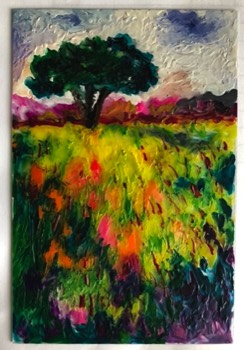 Encaustic Tree in Field